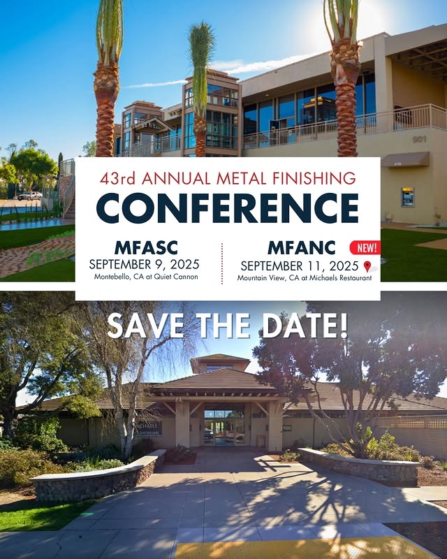 🌟 Mark your calendars for the 43rd Annual Metal Finishing Conference! Prepare for engaging workshop sessions, valuable connections with vendors, and more.

MFASC Exhibitor Registration - tinyurl.com/MFASC-ExReg-Co…
MFANC Exhibitor Registration - tinyurl.com/MFANC-ExReg-Co…