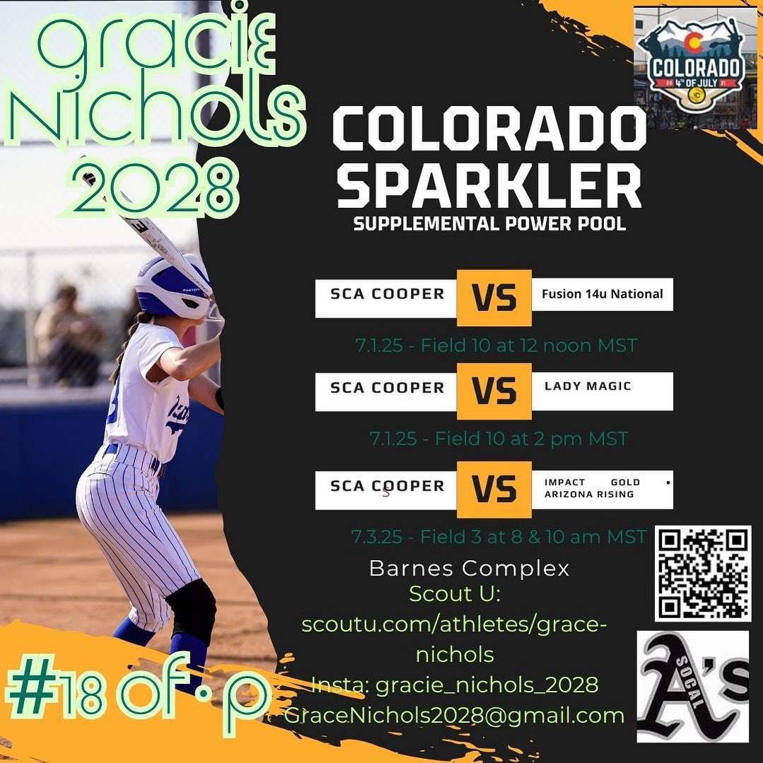 GracieNichols28's tweet photo. Excited to play in the supplemental power pool! #cospark #scoutu #socalathletics28 #tcs https://t.co/b4R83tO4Tv
