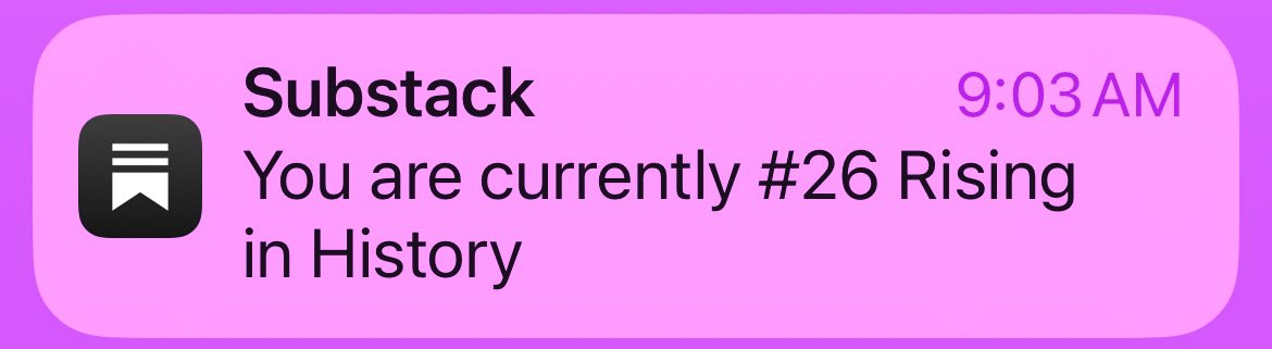 Guys! I can’t believe my little #AmericanHistory history blog is currently #26 on #Substack 🩷 If you want to check it out, here’s the link!

mariellahunt.substack.com