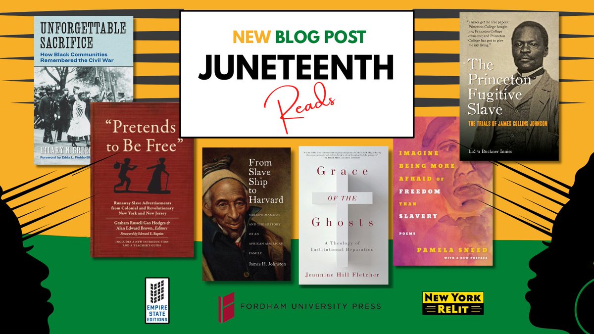 FordhamPress's tweet image. 📚 It’s #Juneteenth! What are you reading? Discover books on slavery, freedom, and memory. Check out our latest #BlogPost for must-reads! 👉ow.ly/HKRO50WcvxN #ReadUP #AmericanHistory #BookTWT