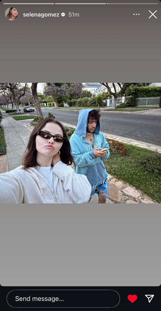 Selena Gomez Via Instagram Story posting a pic of herself for the revival of the game show Match Game 😍 Also a pic of a cake for Match Game &amp; you can see a pic of her &amp; her fiancé Benny framed. Then she shares a pic of her &amp; Benny on a walk 🥰 <a href="/selenagomez/">Selena Gomez</a> <a href="/SelenaFanClub/">Official Selenators</a>