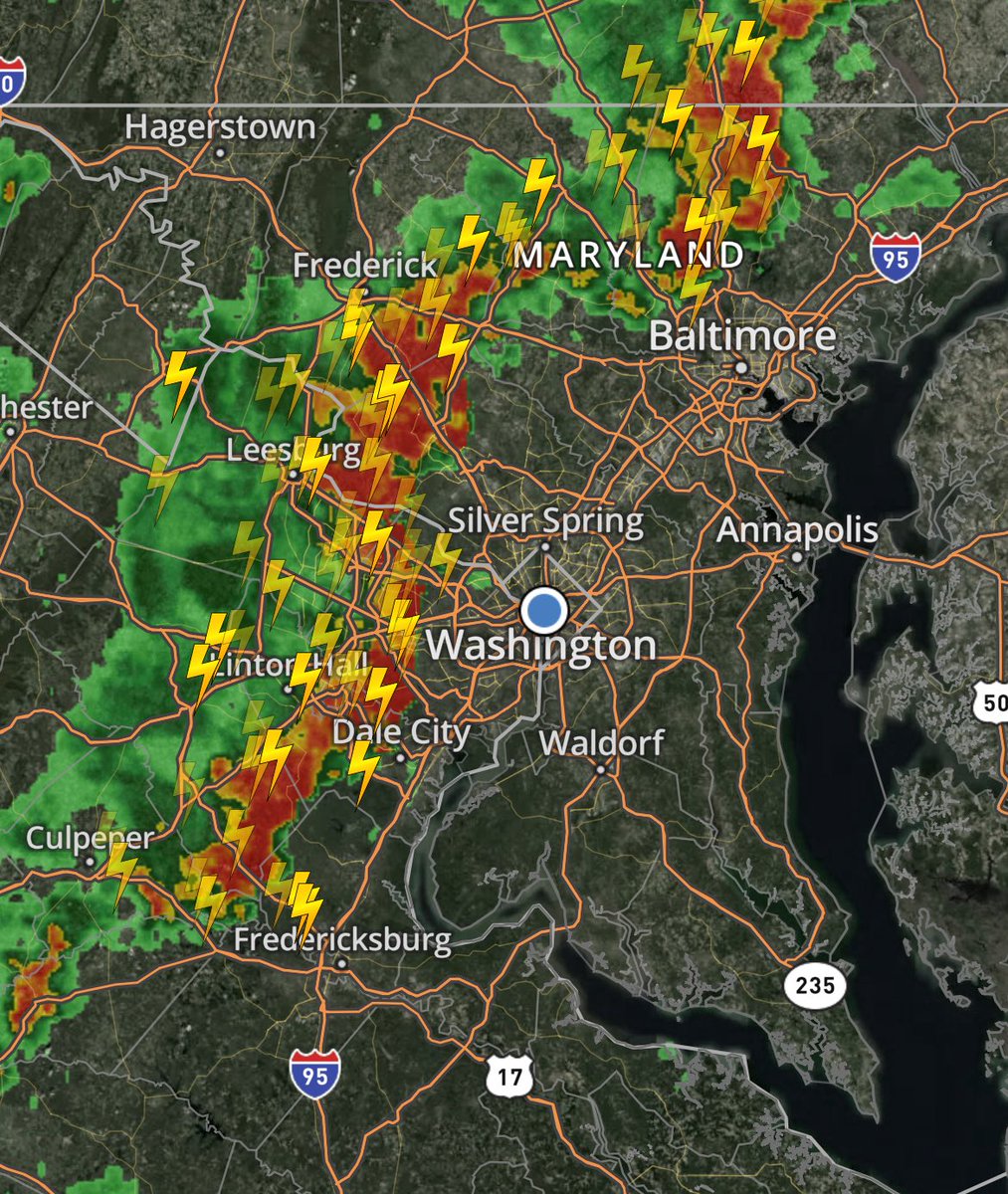 Strong line of Severe T-Storms now moving through region. Some storms have a history of knocking down trees. Make sure to take cover as storms approach…