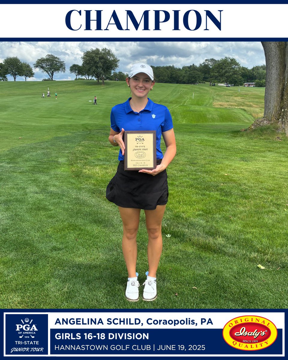 TriStatePGA's tweet image. Tri-State PGA Junior Tour Presented by Isaly's at Hannastown Golf Club | 6/19/25 ⛳️ 

👏🏼 Congratulations to today's Isaly's Junior Golf Tour winners!🏅

Great Play Today, Girls. 👏🏼  

🤝🏻 Thank you: Hannastown GC (Shane Rice, PGA), and @IsalysNation