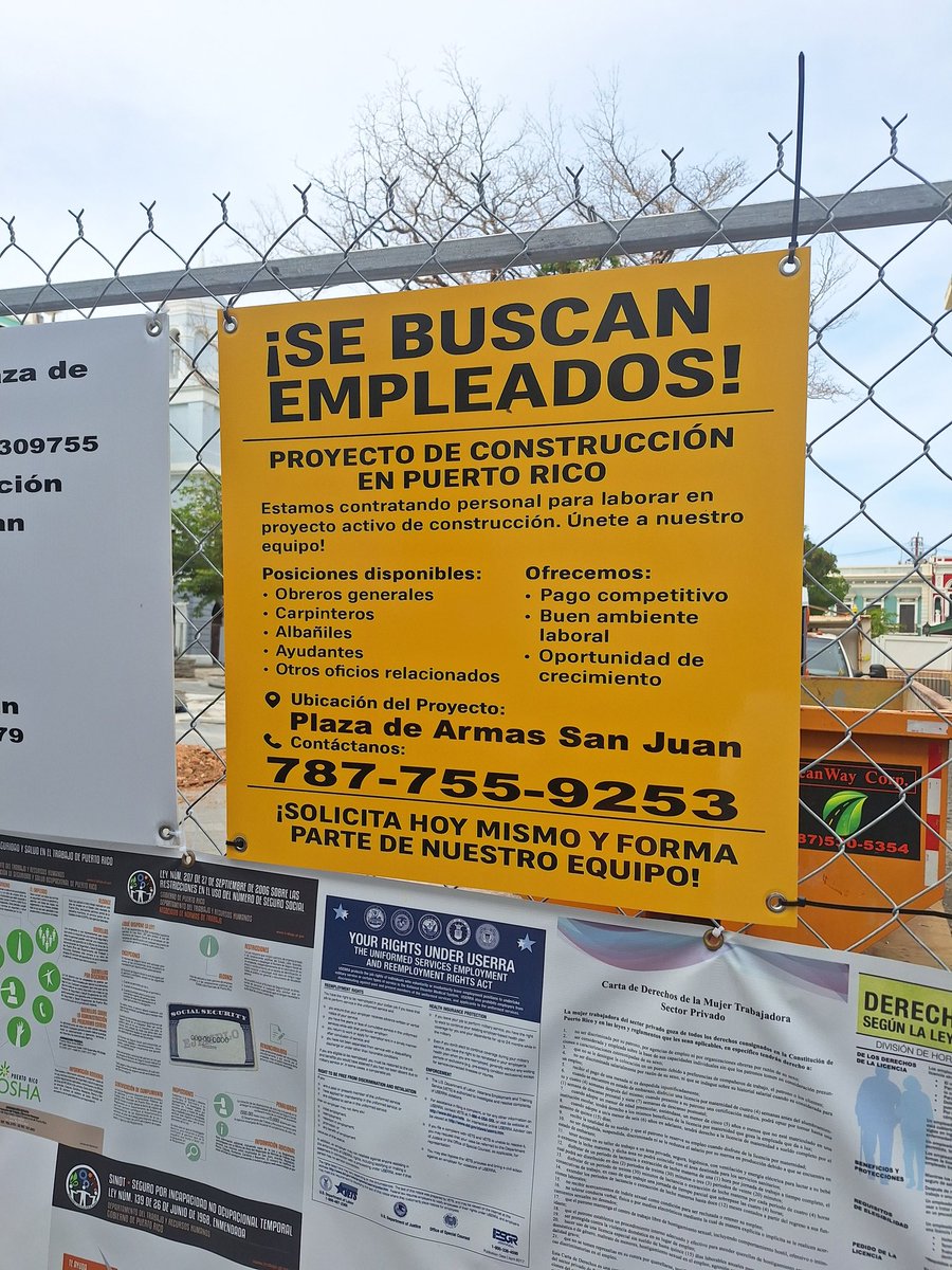 Desconozco la vigencia de la convocatoria. Pero se buscan empleados para trabajar en la remodelación de la Plaza de Armas.