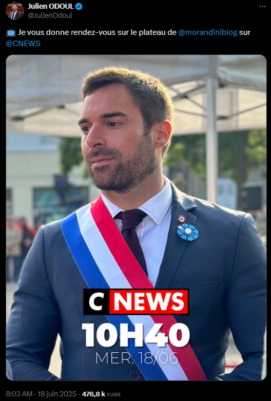 Mahdi_UmmatVox's tweet image. On récapitule ☝️:

Un député #RN 🇫🇷🏳️‍🌈condamné pour #détournement de fonds publics, donne rendez-vous aux français sur une chaine #condamnée 👨‍⚖️pour fake news et racisme, dans une émission présenté par un #prédateur #sexuel🐷 condamné également par la justice... 

Vivement la fin
