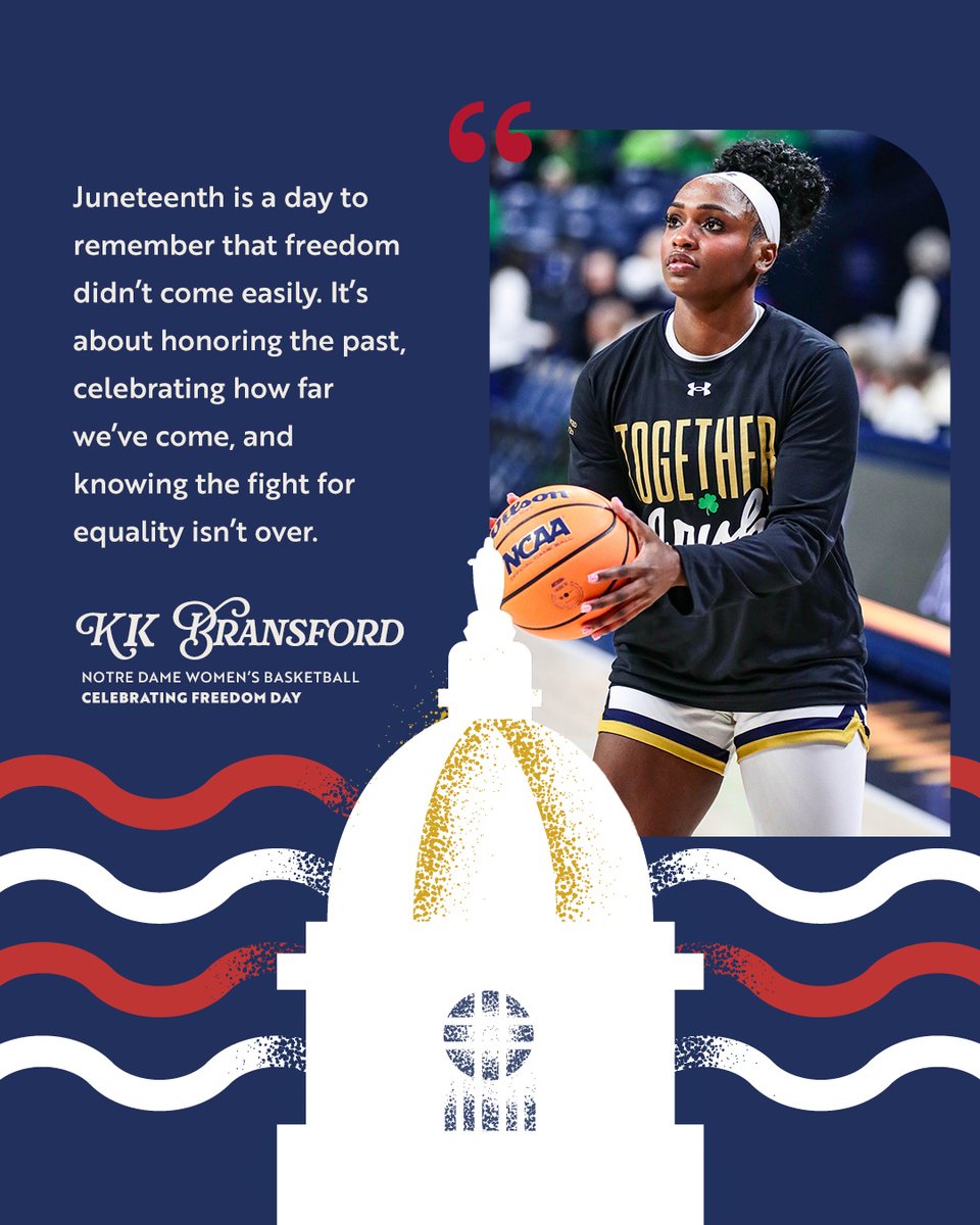 Notre Dame Women's Basketball (@ndwbb) on Twitter photo Juneteenth is a reminder of how far we've come, and the journey that continues
<a href="/Ballislifekk14/">KK Bransford</a> // #TogetherIrish Juneteenth is a reminder of how far we've come, and the journey that continues
<a href="/Ballislifekk14/">KK Bransford</a> // #TogetherIrish