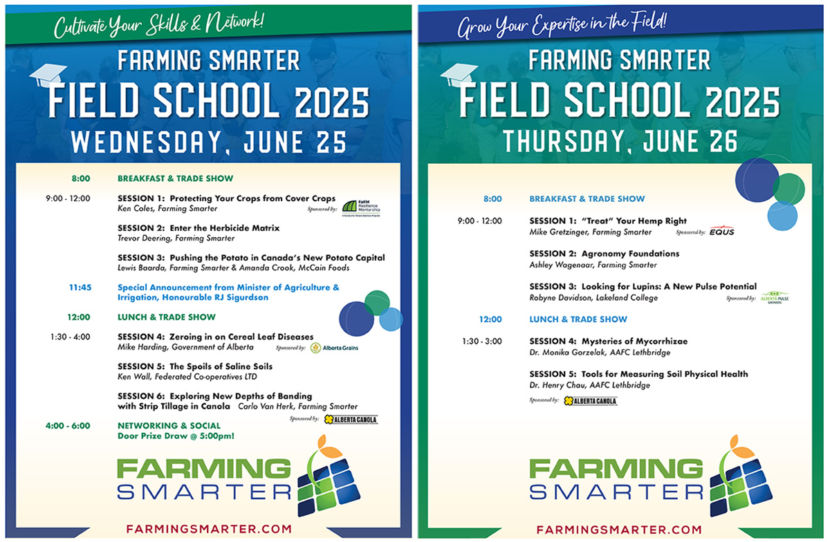 Come to #FSFS25 for a special announcement from <a href="/AlbertaAg/">Alberta Agriculture and Irrigation</a> Minister, RJ Sigurdson, June 25!

Stay for two days of in-field learning &amp; networking with industry leaders to share insights on specialty crops, successful season practices, and soil knowledge!