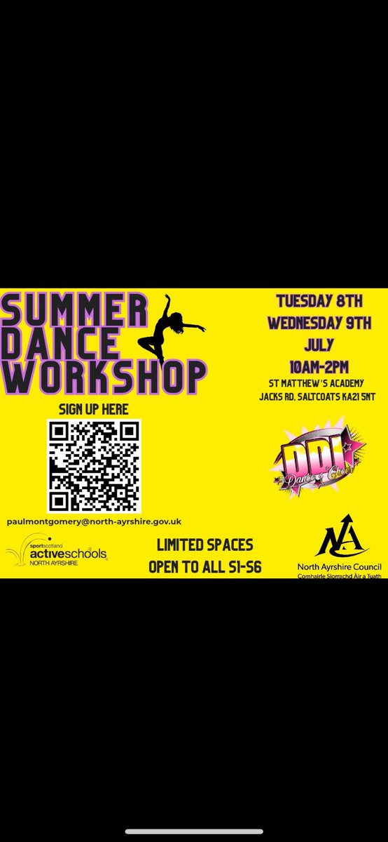 NA Active Schools Greenwood Cluster (@asgreenwood1) on Twitter photo #NAEvents💛🖤
Amazing opportunity for S1-6 <a href="/Greenwood_Acad/">Greenwood Academy</a>
Email has been sent home be sure to sign up 🎶
<a href="/TEAMPEGW/">Greenwood PE dept</a> <a href="/NAActiveSchools/">North Ayrshire Active Schools</a> <a href="/NAASLeadership/">NA Active Schools Leadership Coordinator</a> <a href="/hegkat/">K Hegarty</a> #NAEvents💛🖤
Amazing opportunity for S1-6 <a href="/Greenwood_Acad/">Greenwood Academy</a>
Email has been sent home be sure to sign up 🎶
<a href="/TEAMPEGW/">Greenwood PE dept</a> <a href="/NAActiveSchools/">North Ayrshire Active Schools</a> <a href="/NAASLeadership/">NA Active Schools Leadership Coordinator</a> <a href="/hegkat/">K Hegarty</a>