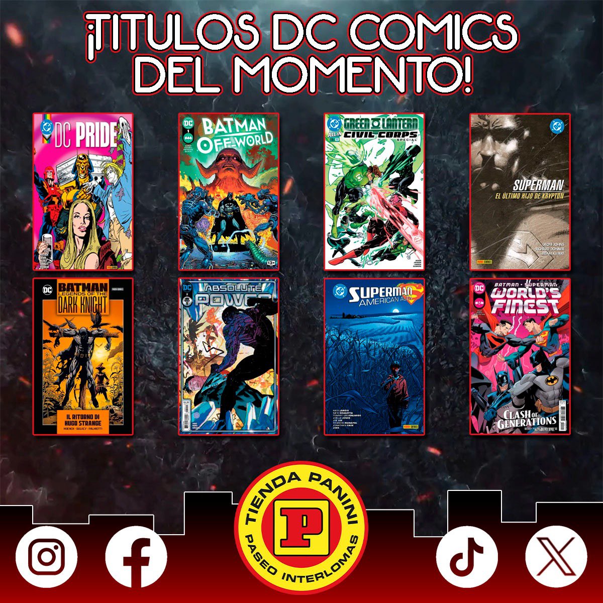 PaniniPaseoInt's tweet photo. No te quedes sin tus 
NOVEDADES de DC CÓMICS🤗‼️

🔥TERCERA Y CUARTA
semana de JUNIO🔥

Los esperamos con gusto🤗‼️

Síguenos en nuestras demás 
Redes: https://t.co/vDpV3PUQtJ

#Comic #PaniniComicsMexico #DC #dccomics #Superman   #Batman 
#tiendapaninipaseointerlomas https://t.co/l2sdtHZyhS