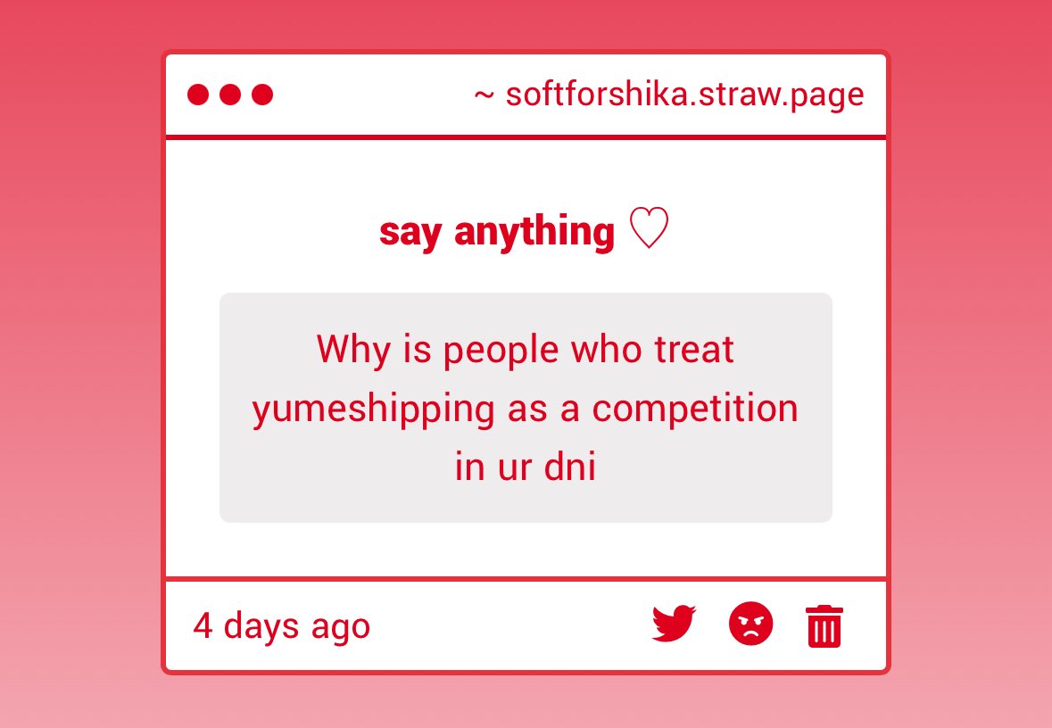 because when people treat yumeshipping like a contest, it stops feeling like love. it feels tense and performative. i’m not here to prove anything- i just want to love gently, in peace : ) ♡