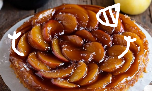 pinkpolkakropka's tweet photo. @zafypuff your tweet gave me this image (it's a tarte tatin being happy bc they're important #theymatter ) https://t.co/D9OOr2NntJ
