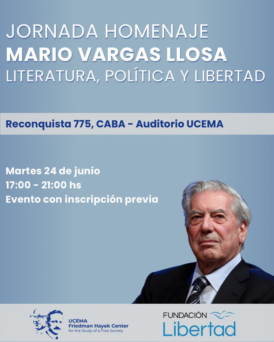 fernandezdiazok's tweet image. El martes 24 vamos a homenajear al gran maestro Mario Vargas Llosa. Hay que inscribirse, están invitados
