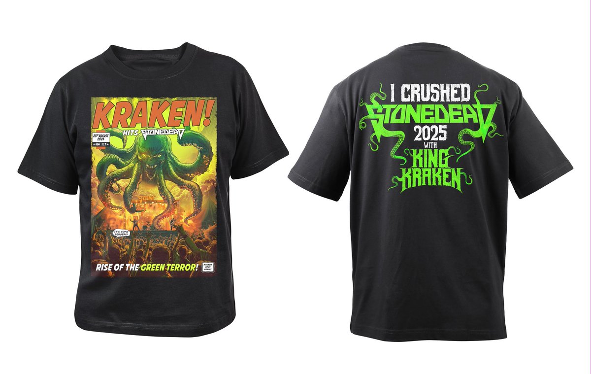 KING KRAKEN (@kingkrakenuk) on Twitter photo Our brand new <a href="/Stonedead_fest/">Stonedead Festival</a> t shirt is ready for Pre order right now ! Come Crush stonedead with us 🤘🏻
kingkraken.bigcartel.com/product/stoned… Our brand new <a href="/Stonedead_fest/">Stonedead Festival</a> t shirt is ready for Pre order right now ! Come Crush stonedead with us 🤘🏻
kingkraken.bigcartel.com/product/stoned…