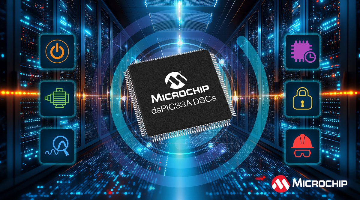 ElectronicProd's tweet image. Microchip’s new dsPIC33A digital signal processors with specialized peripherals tackle power conversion challenges in #AI servers and data centers. #digitalsignalprocessors #DSCs #datacenters electronicproducts.com/digital-signal…