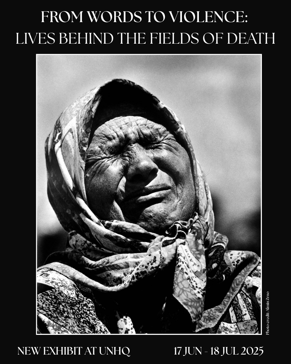A new exhibit at UNHQ in NYC offers a powerful look into the horrors of the Srebrenica genocide in July 1995 —highlighting the devastating consequences of hate speech and the cost of silence in the face of hatred.

Learn more: un.org/en/exhibits/pa…