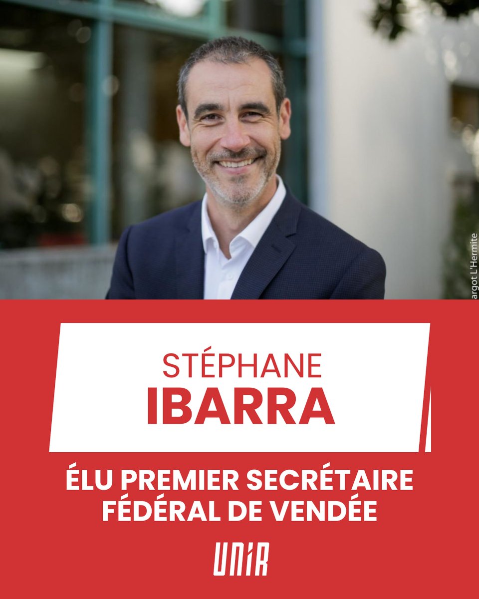 Unir__'s tweet image. Félicitations à @StIbarra, élu Premier secrétaire fédéral de Vendée !