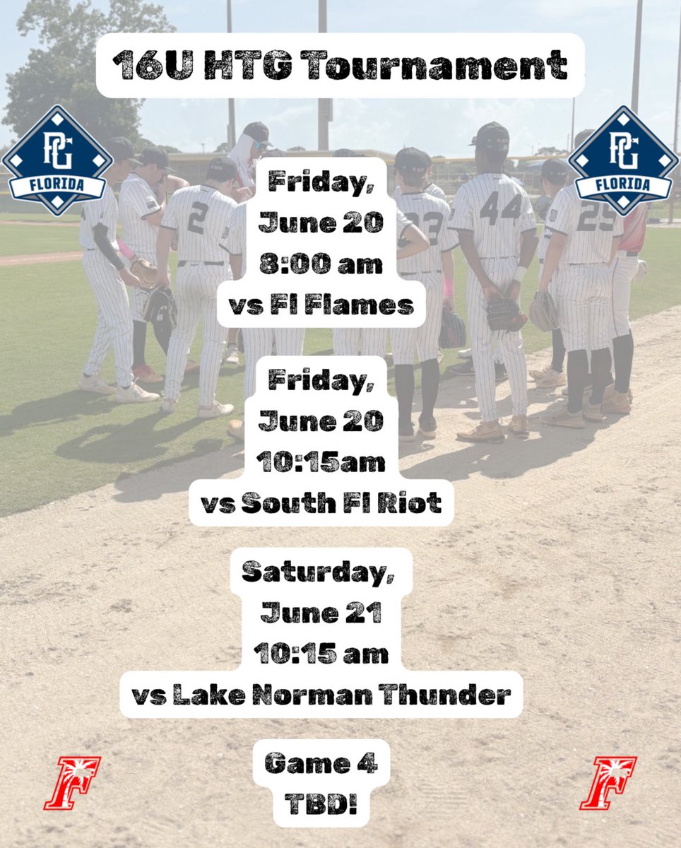 16U Honor the game kicks off Ft. Myers tomorrow morning🌴