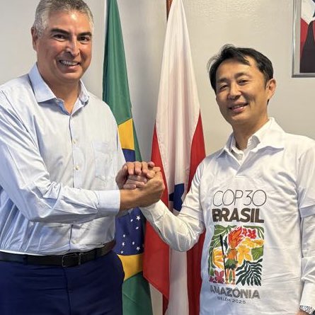 Depois da visita da princesa, estou em #Belém, #Pará, e falei com o secretário de infraestrutura. 🇯🇵está financiado o projeto do BRT, serviço de ônibus eletrônico ou com bio-diesel.  Vamos completar o primeiro projeto de mobilidade moderna no Pará para #COP30