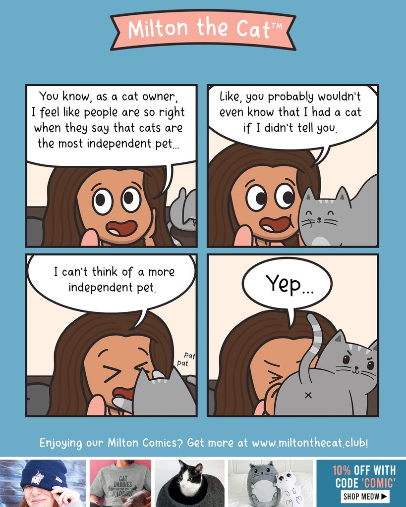 Cats are SO aloof. #ThrowbackThursday

More Milton Comics ➡️ l8r.it/LETe