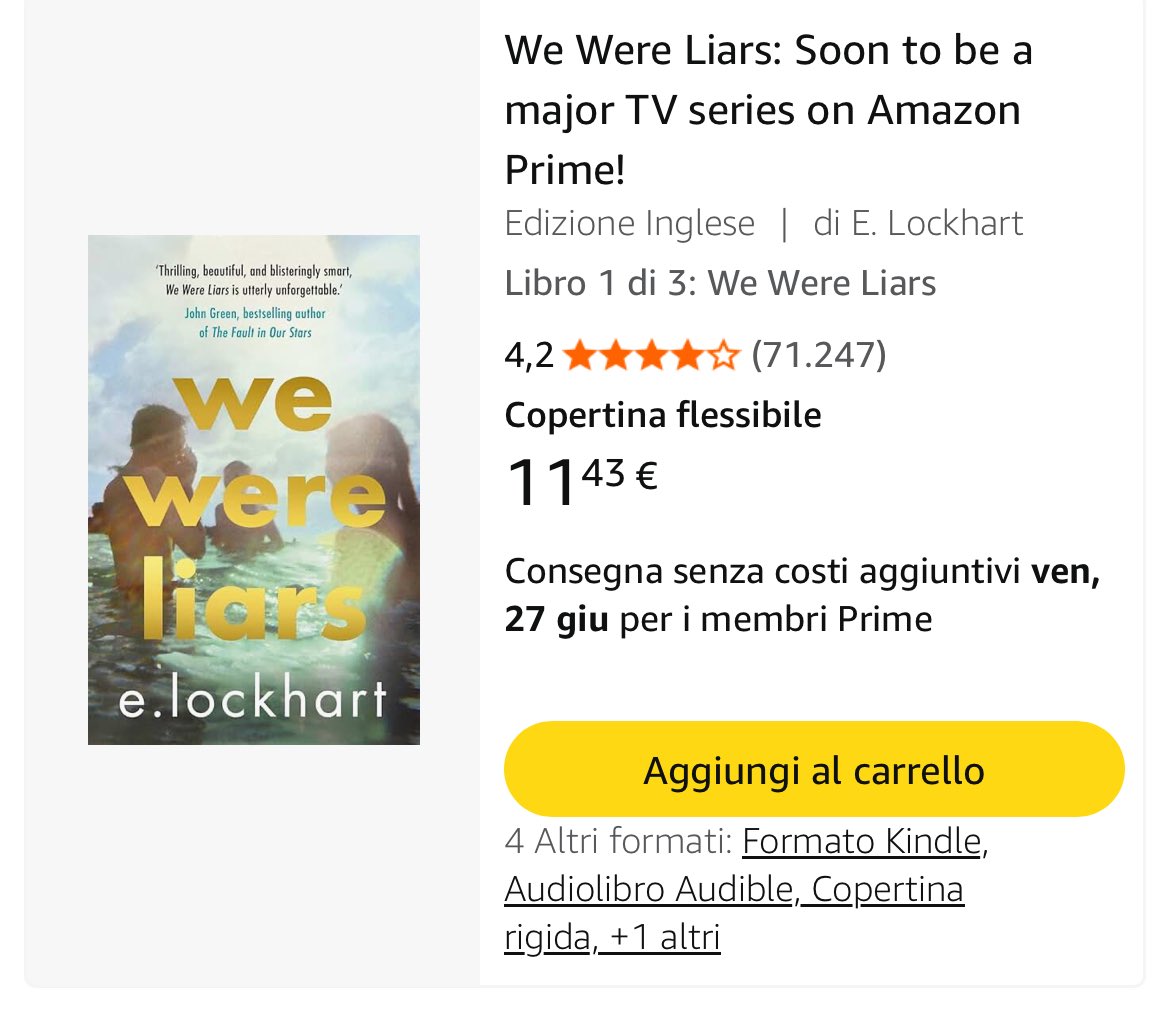 devo iniziare questo libro prima che qualcuno mi faccia uno spoiler della serie dicono abbia un plot twist particolare e drammatico quindi perfetto per me🙂🙂🙂🙂