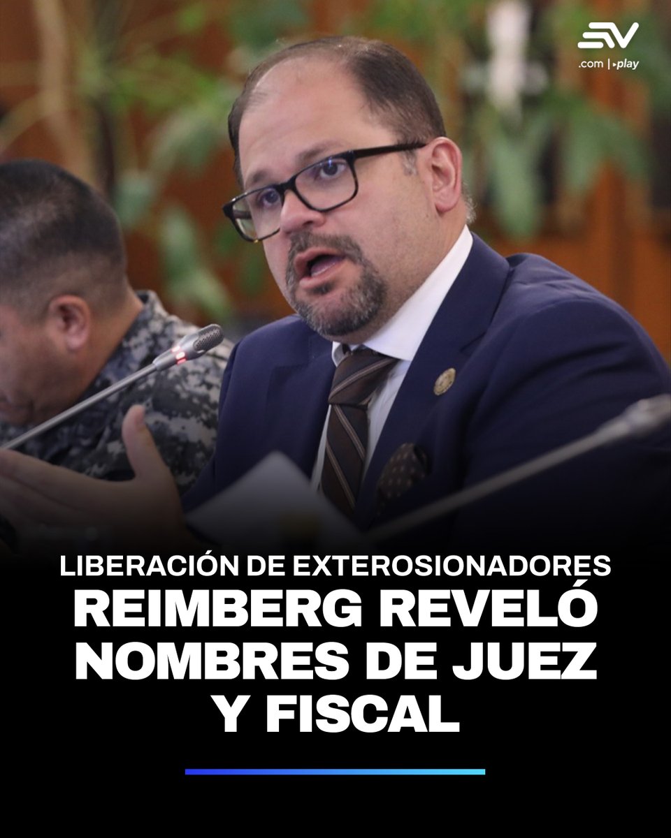 📢 Tal como lo prometió en días anteriores, el ministro del Interior, John Reimberg, comenzó a revelar los nombres de jueces y fiscales que liberan delincuentes en #Ecuador. 👉 bit.ly/4efsUaa