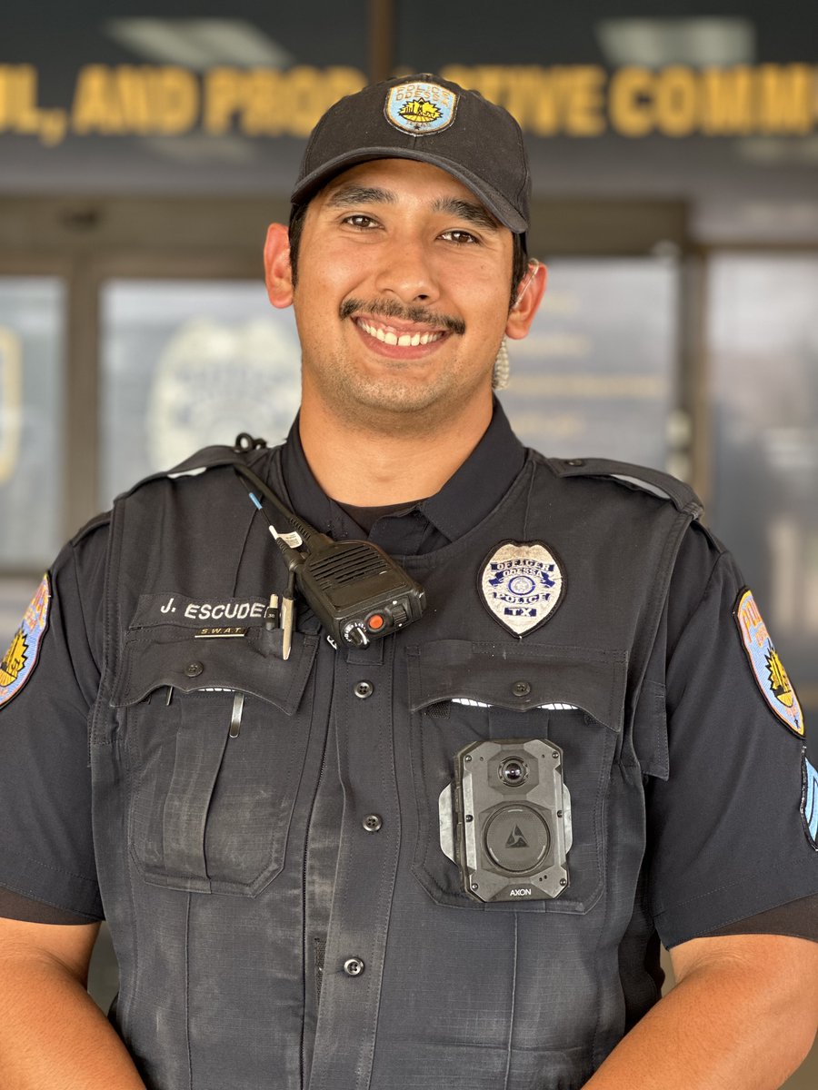 From Inspiration to Impact:

Corporal Jesus Escudero has proudly served Odessa for nearly 6 years in roles like SWAT and Honor Guard.
His advice to future officers: 

“Do it. It’s a difficult job, but it’s equally as rewarding.”

Thank you for your service, Corporal.
