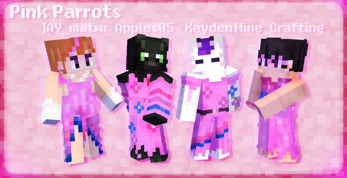 KaydenCoolio (@kaydencoolio) on Twitter photo TEAM SKINS FOR TCC: WORLD OF COLOUR! 🌈
Pink Parrots - <a href="/JAY_matwr/">JAY_matwr</a>, <a href="/applesohfive/">🍎Apples05🍏</a> & <a href="/Tomorrowismy1/">Mine_Crafting</a>!
🔁Reposts are very sweet
❤️likes are more doable :3 TEAM SKINS FOR TCC: WORLD OF COLOUR! 🌈
Pink Parrots - <a href="/JAY_matwr/">JAY_matwr</a>, <a href="/applesohfive/">🍎Apples05🍏</a> & <a href="/Tomorrowismy1/">Mine_Crafting</a>!
🔁Reposts are very sweet
❤️likes are more doable :3