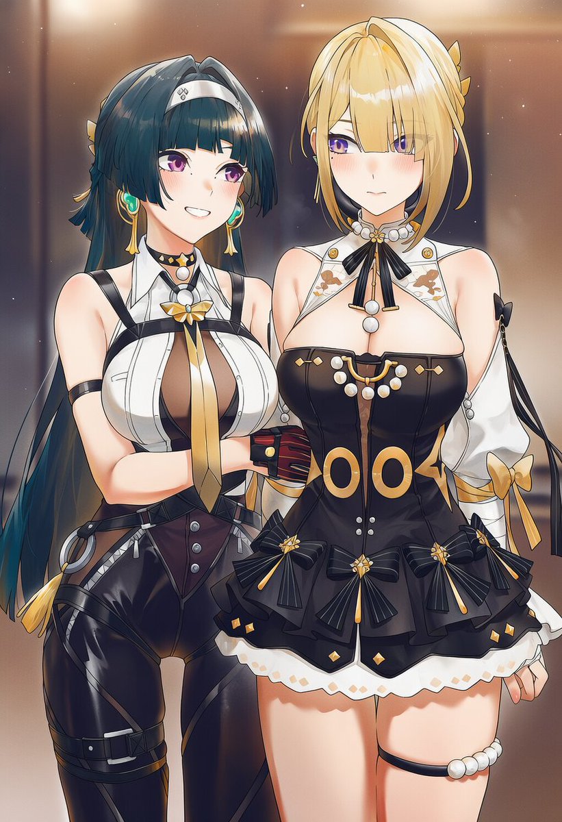 Evelyn Chevalier イヴリン・シェヴァリ  
Astra Yao アストラ・ヤオ 
Outfit swap 🖤↔️💛 
x.com/i/grok/share/K…