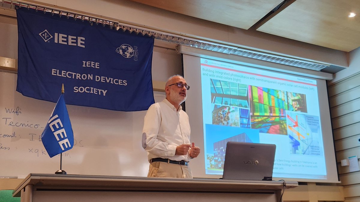 Honored to give a Distinguished Lecture at the EDS Minicolloquium on advances in organic solar cells, at Instituto Técnico Superior in Lisbon.
Grateful to share insights and connect with a great audience. 
Thanks to <a href="/IEEEorg/">IEEE</a>, <a href="/IEEEEDS/">IEEE Electron Devices Society</a> &amp; the EDS Portugal Chapter for the invitation
