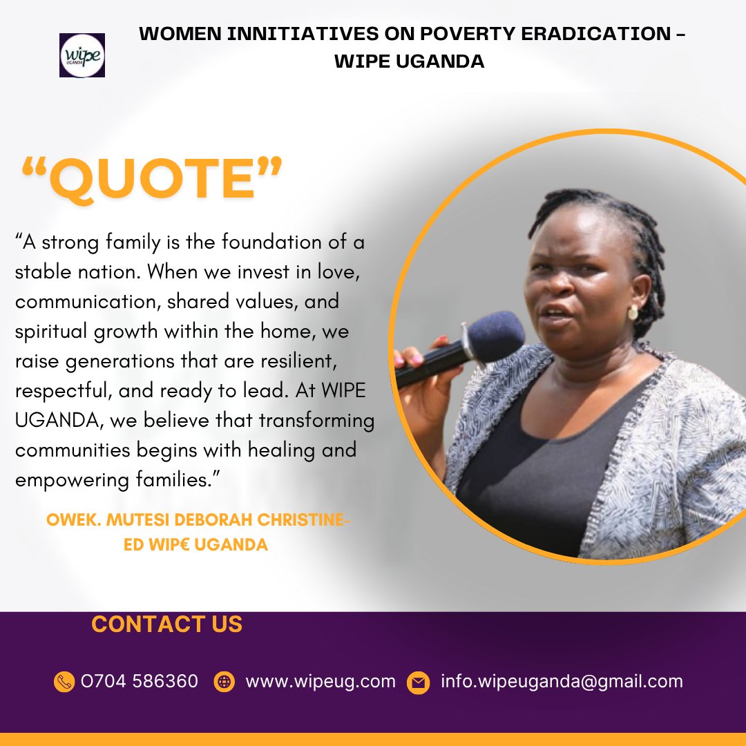 We believe in an empowered Family free from cases of Gender violence Be ambassadors of the same in your community .<a href="/GovUganda/">Government of Uganda</a> <a href="/UNAIDS/">UNAIDS Global</a> <a href="/UNICEFUganda/">UNICEF Uganda</a> <a href="/UNFPA/">UNFPA</a> <a href="/UNinUganda/">UN in Uganda</a> <a href="/WipeUganda/">Women Initiatives in Poverty Eradication (WipeUg)</a> <a href="/sammwesigwa8/">SAMUEL MWESIGWA</a> <a href="/KingNadiopeIV/">Kyabazinga of Busoga</a> <a href="/KagutaMuseveni/">Yoweri K Museveni</a>