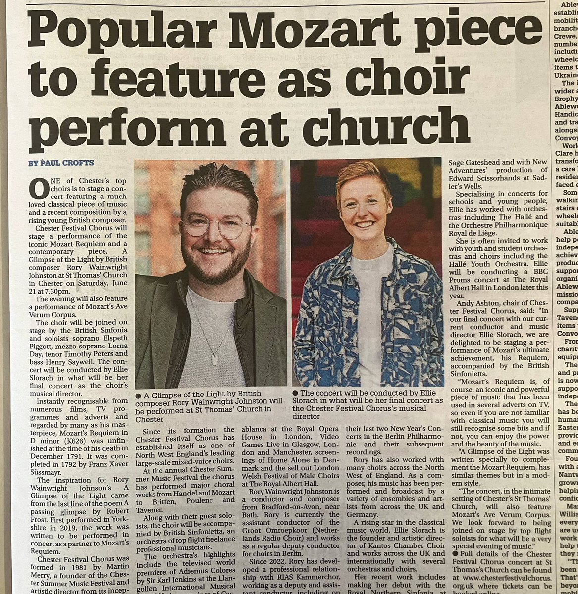 Coverage of our concert on Saturday in the Chester Chronicle. Get your tickets online 

chesterfestivalchorus.org.uk