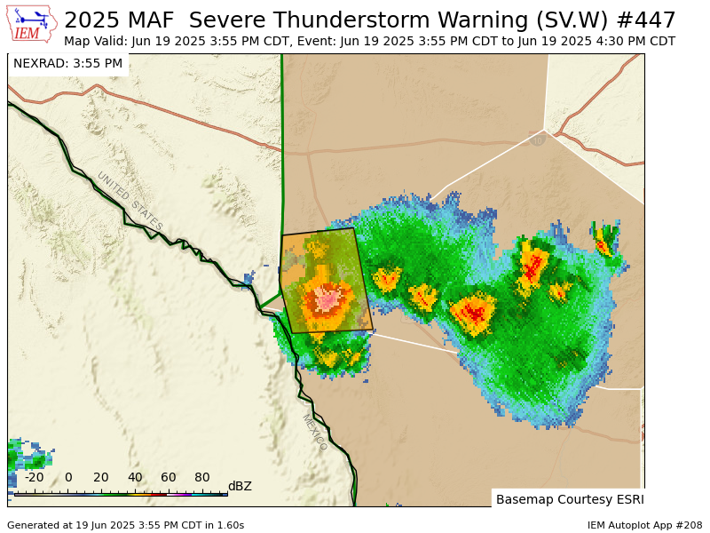 MAF issues Severe Thunderstorm Warning [wind: 60 MPH (RADAR INDICATED), hail: 1.25 IN (RADAR INDICATED)] for Culberson, Jeff Davis, Presidio [TX] till 4:30 PM CDT mesonet.agron.iastate.edu/vtec/f/2025-O-…