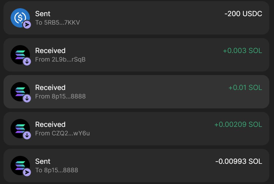 Ong yall fucks did not just send the 0.01 SOL dust to your wallet before sending the $200 USDC to your wallet. I'm crying bro.
