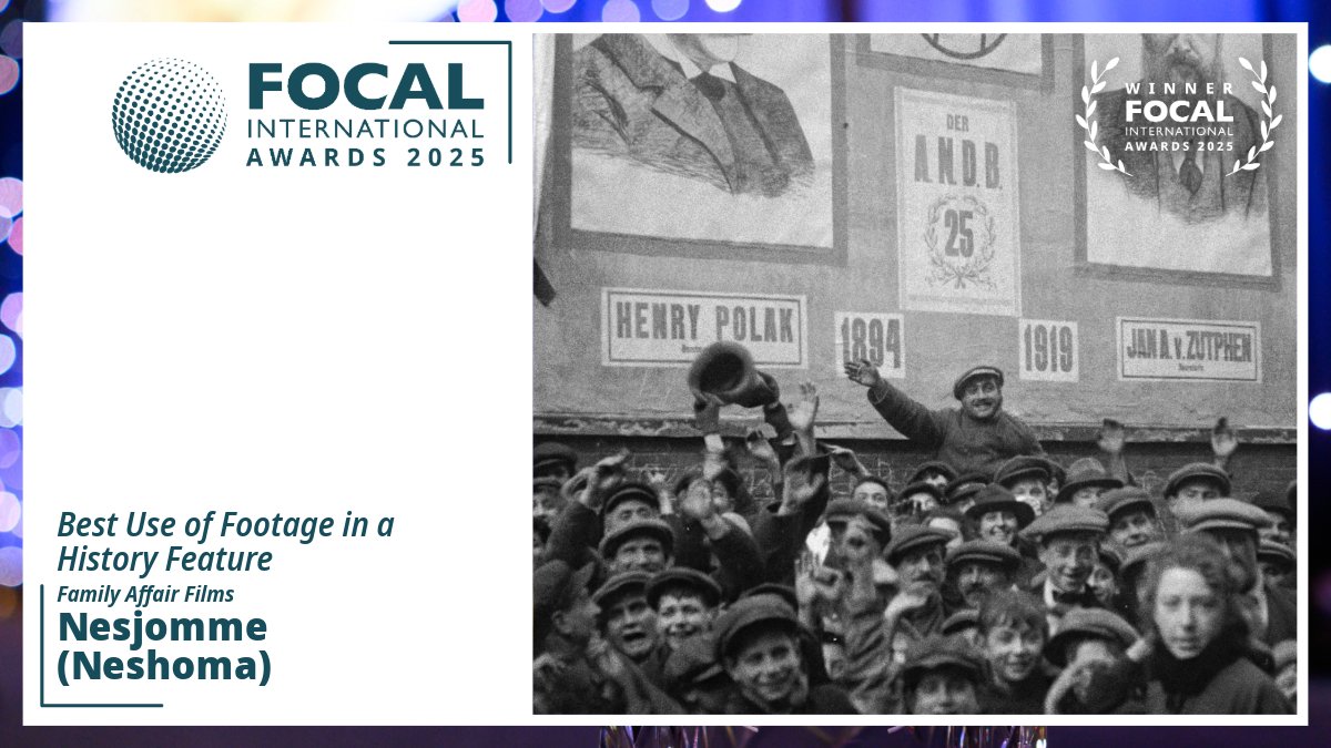 FOCALint's tweet image. Congratulations to the winner of the Best Use of Footage in a History Feature award!
🏆 Nesjomme (Neshoma) 🏆
Family Affair Films
#FOCALAwards2025