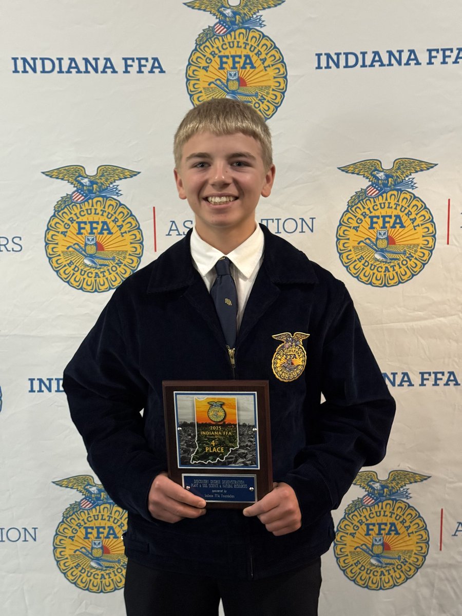 Indiana FFA State Convention

We are proud of our students that represented our chapter.

🏅STATE RUNNER UP
Exhibit:
Congratulations Kade Parks &amp; Blake Leader

🎖️Fourth Overall
Discovery Plant and Soil Science Demonstration: Dawson Bell