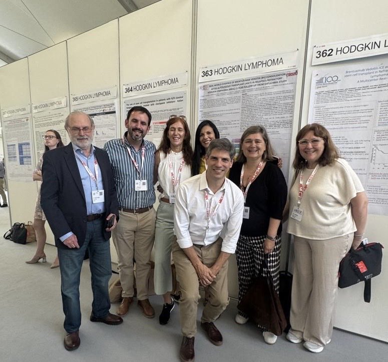 AstridPavlovsky's tweet image. Check out our 2 posters:
Long term follow up of Pet adapted therapy in all stages of HL and RWE of use of consolidation of BV post auto. @FiadLorena. Nice visita from @CarlosChiattone and @Evadodo23 @icmlugano #ICML2025