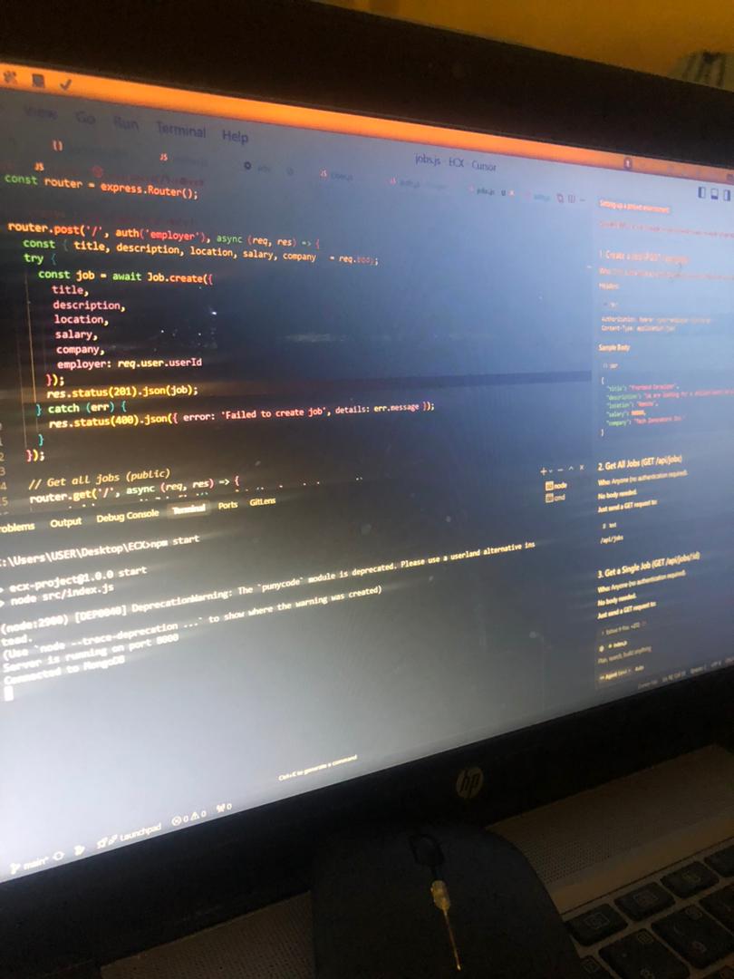ajilore_daniel1's tweet photo. 🔥 Day 3 of #ECX14DaysOfCode – Job Postings CRUD 🔥

Over the past few days, I’ve been building the core backend functionality of a job board system with: ✅ User authentication
✅ Role-based access control
✅ CRUD operations for job postings
✅ Public and protected routes https://t.co/apfo0IVJIl