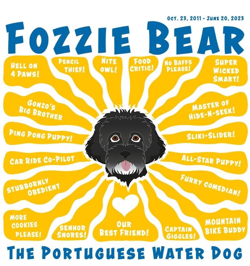 It will be 2 years tomorrow since we said goodbye to Fozzie Bear.  I think of him every day.  I love him so much. I will always love him.  He made me happy when my nature was to be melancholy.  He forced me to live in the present.