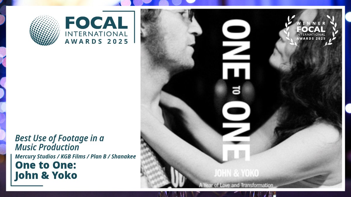 FOCALint's tweet image. Congratulations to the winner of the Best Use of Footage in a Music Production award!
🏆 One to One: John & Yoko 🏆
Mercury Studios / KGB Films / Plan B / Shanakee
#FOCALAwards2025