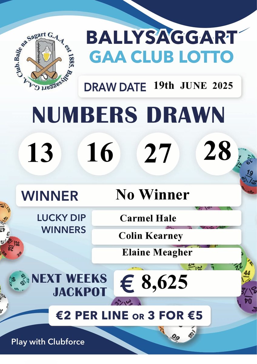 Lotto Draw June 19th