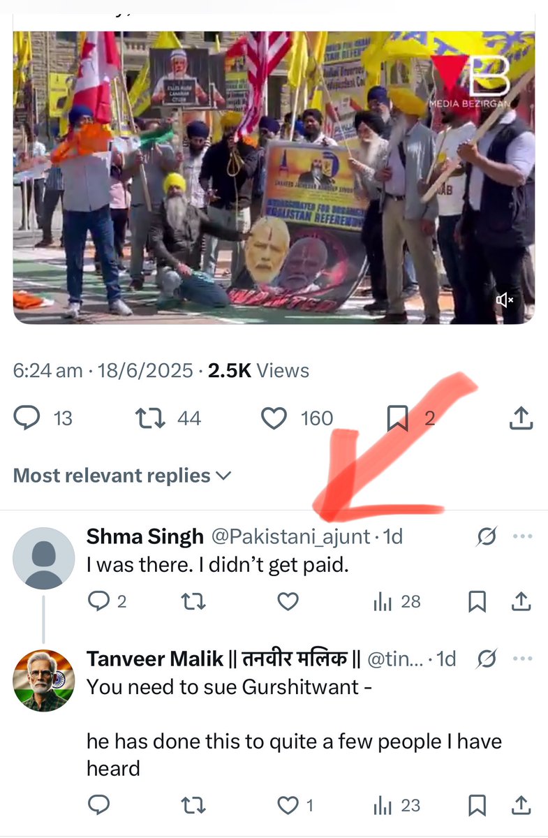 Some people are already posting that they didn’t get a dime after screaming &amp; howling all day in fake khalistan protests!