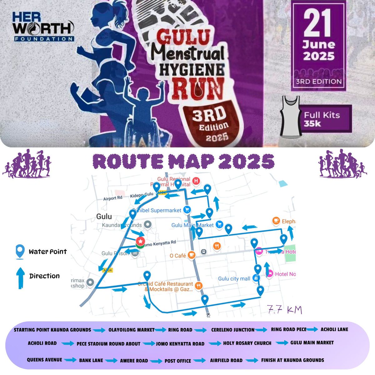 glenspastryhome's tweet photo. Come one come all.
Count Down: 1️⃣ day to go
Host City: Gulu City, Northern Uganda.
Venue: Kaunda Grounds
Date: 21st June 2025
#GuluMenstrualHygieneRun 3rd Edition, 2025.
#RunForHer #RunForDignity https://t.co/Ao8tRDVOjQ