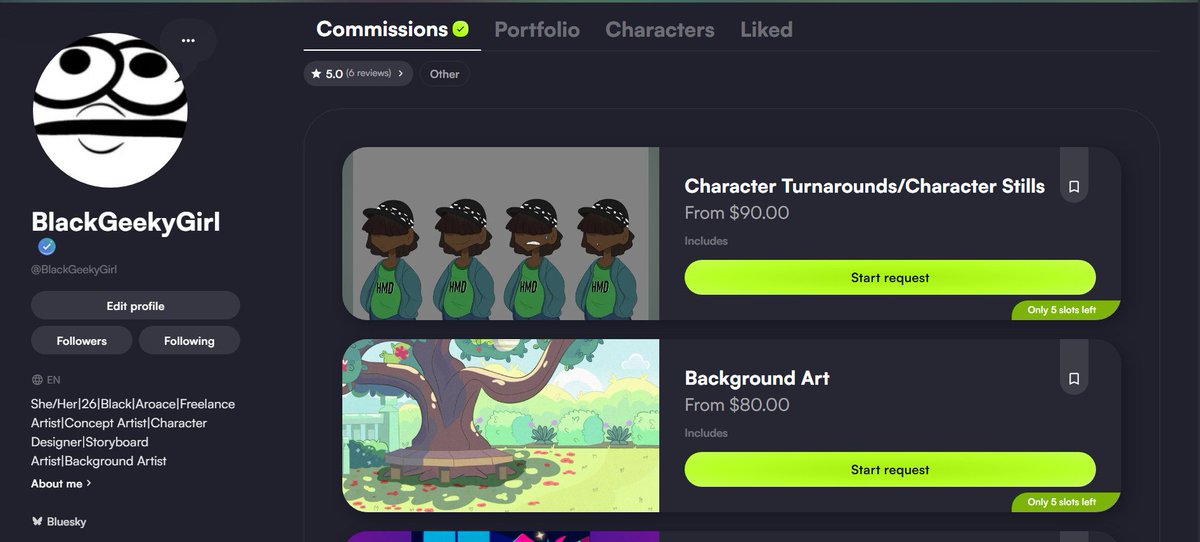A friendly reminder that my commissions are opened and available for service through both Kofi and VGen!   Kofi- ko-fi.com/geekyblackgirl
VGen- vgen.co/BlackGeekyGirl