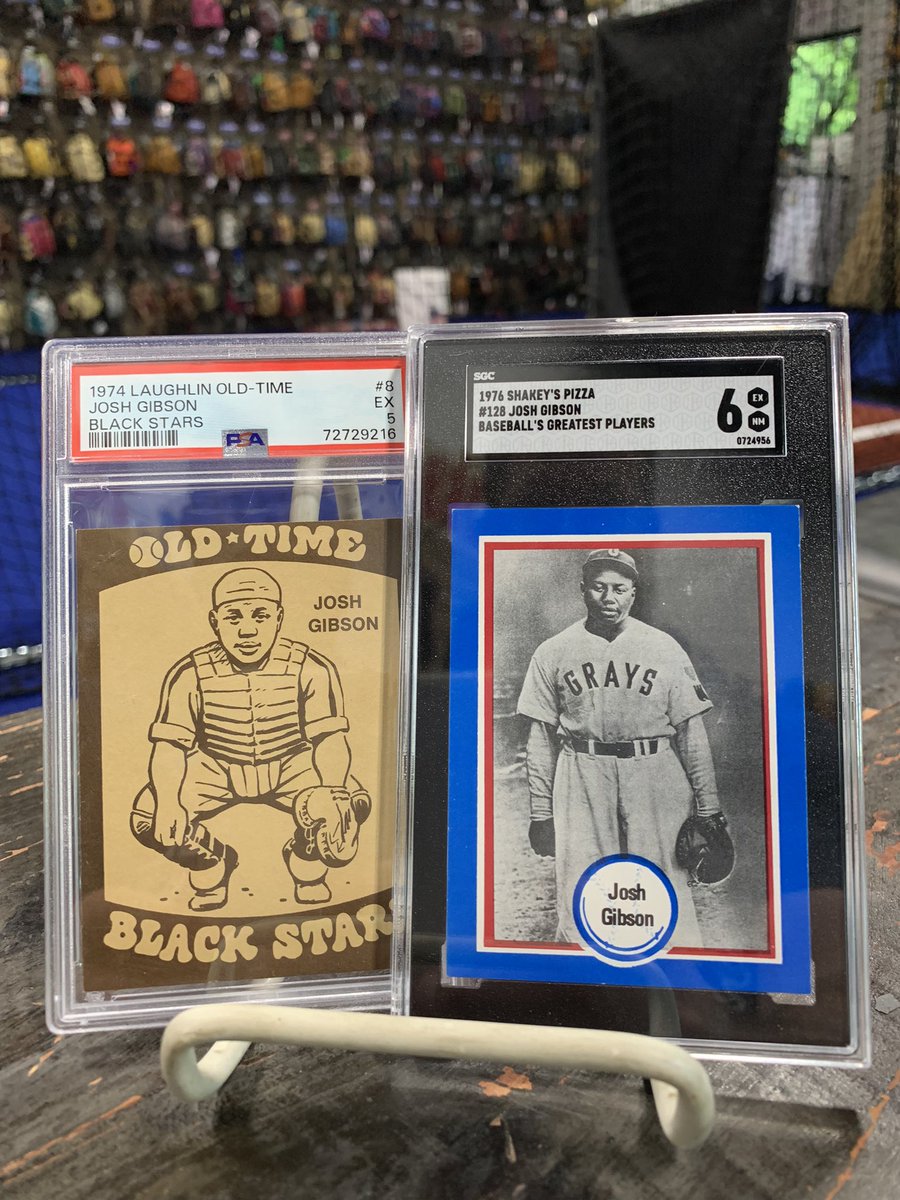 Josh Gibson played his whole career in the Negro Leagues, &amp; doesn’t have a true RC from when he played. These 2 cards, even though issued in the 70’s are considered to be his RCs and are extremely hard to find. The “Shakey’s Pizza” &amp; “Old Time Black Stars” sets are both very rare