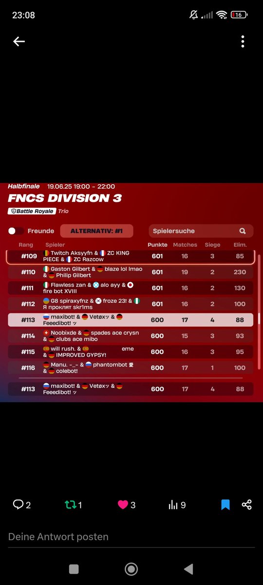 Finally qualed div 2 with <a href="/vetox69fn/">Vetox69fn</a> and @feedifn