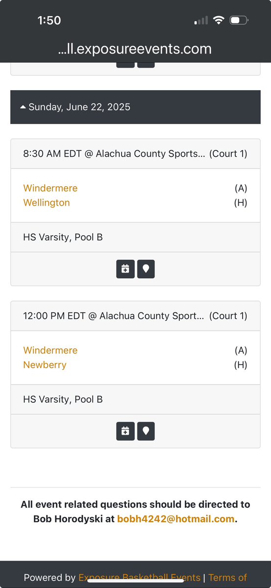 Schedule for this weekend  in Gainesville