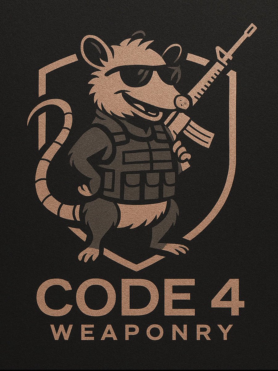 Code4Weaponry's tweet image. 📣 Parker the Possum Has Big News!
One of your favorite Code 4 Weaponry mascots is here to say… we’re opening soon! 🎉

We’re stocking the shelves, prepping those DuraCoat finishes, and getting ready to meet your customized weaponry and gunsmithing needs. Whether you’re after…
