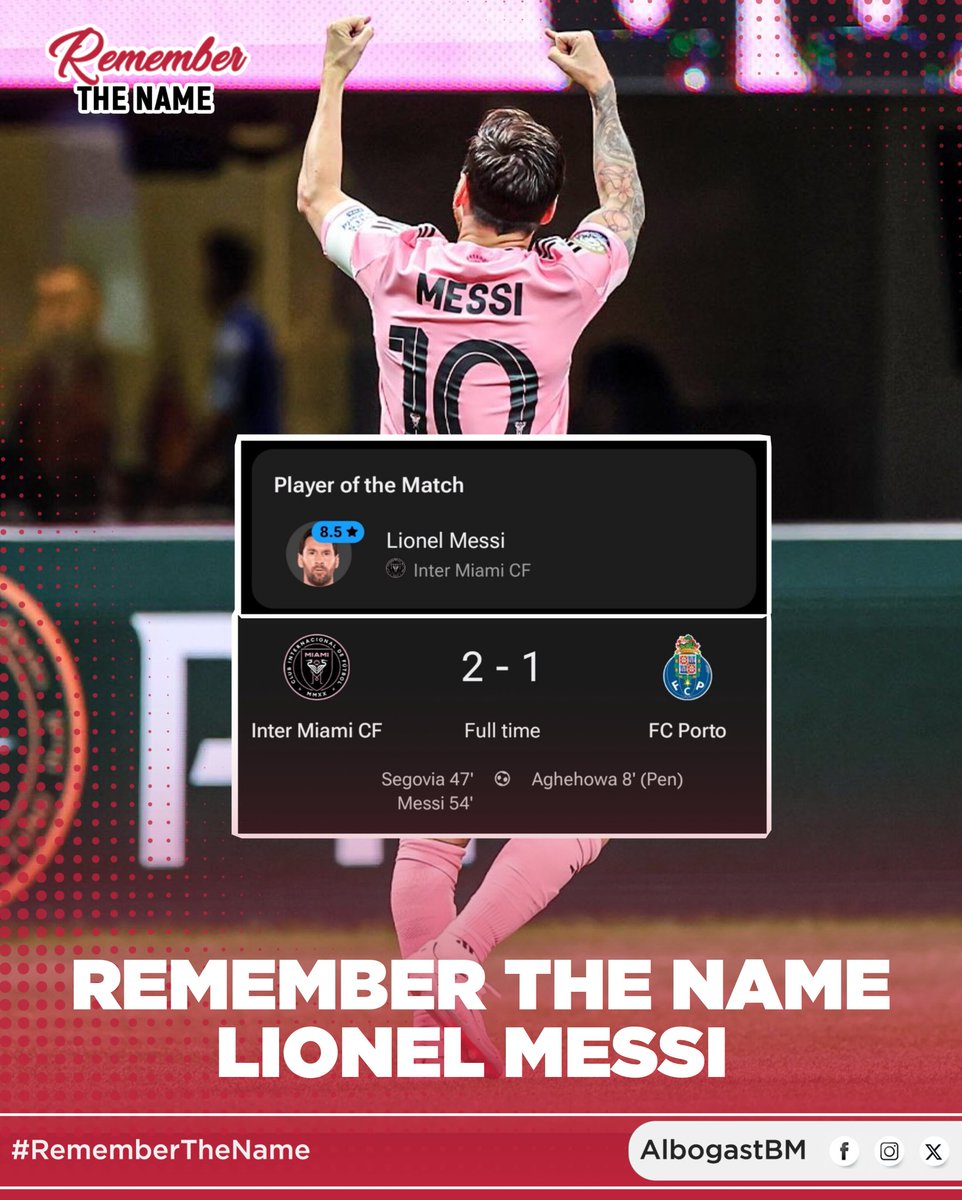 albogastbm's tweet image. Lugha ni moja tu M E S S I ni Man of The Match kwenye timu kutoka Ulaya na yeye akiwa Marekani.
#RememberTheName