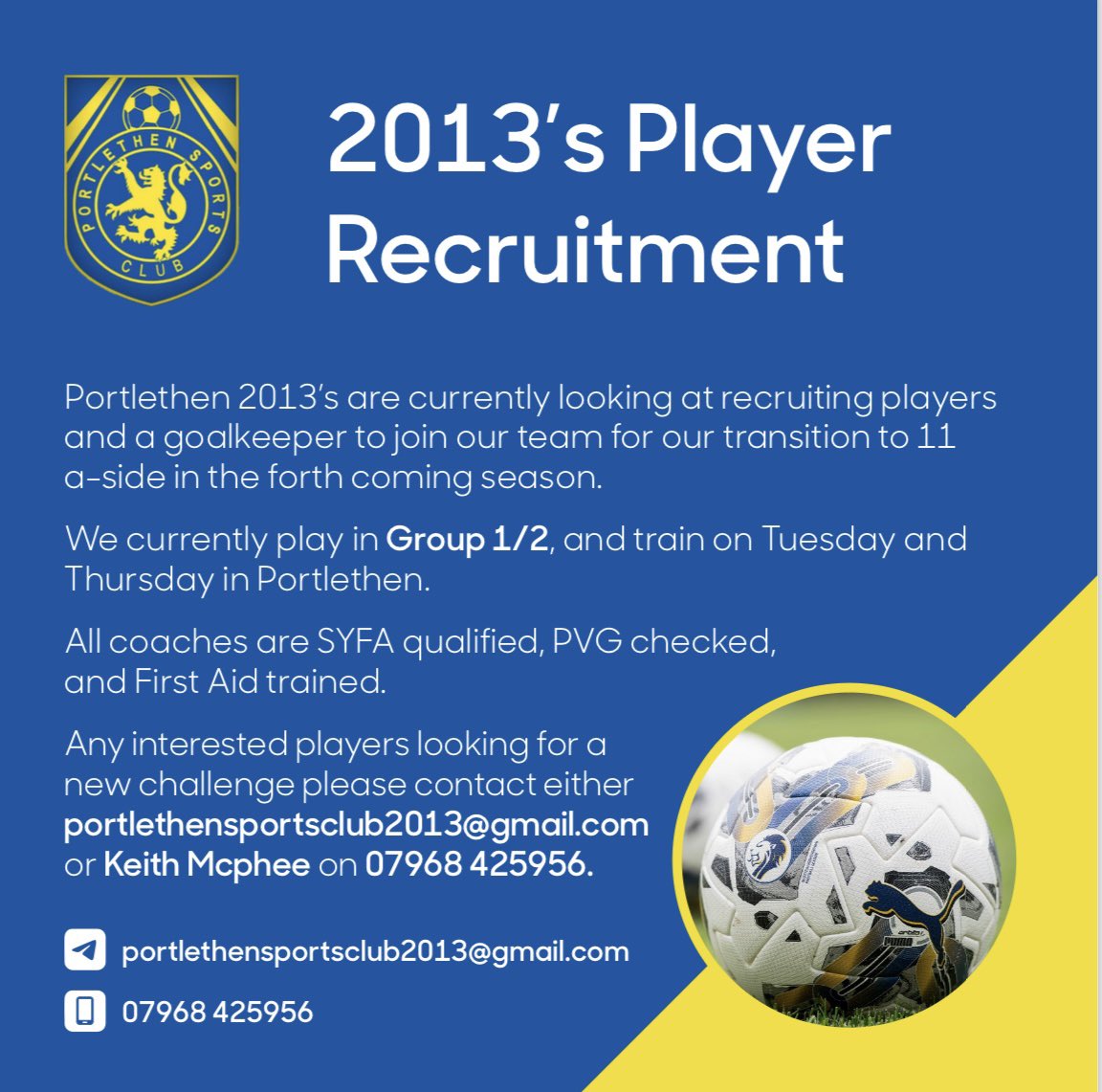 Portlethen Sports Club 2011 U14s (@2011portlethen) on Twitter photo 