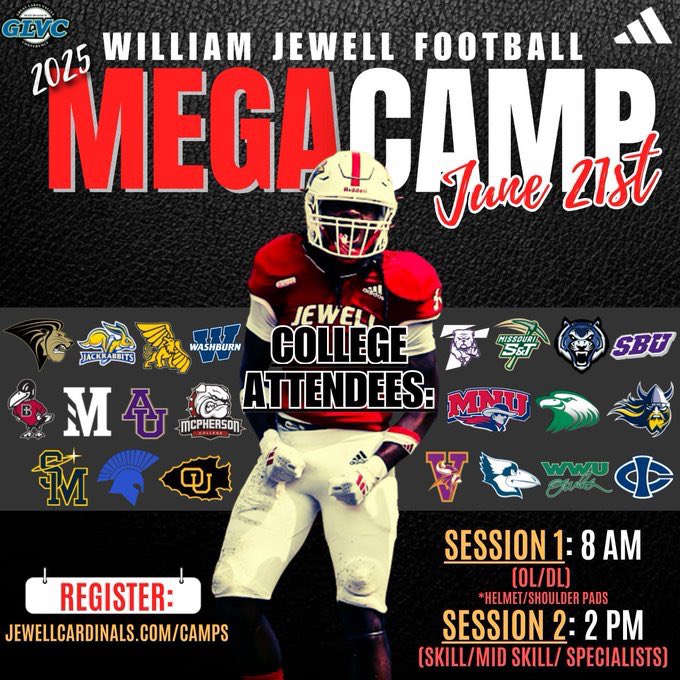 Salvatore Cahill (@salvycahill_13) on Twitter photo I will be attending the <a href="/JewellFootball/">William Jewell Football</a> Mega Camp on Saturday! Excited to compete!
<a href="/NellyP2020/">Nelson Pipes</a> <a href="/DCBrader/">David Brader</a> <a href="/DmfKskp/">DmfKSKP</a> <a href="/CoachStarkey20/">Christopher Starkey</a> <a href="/VianneyFootball/">Vianney Football</a> <a href="/STLKickers/">SKP - Elite Special Teams Academy</a> <a href="/JPRockMO/">JP Rock</a> <a href="/PrepRedzoneMO/">Prep Redzone Missouri</a> <a href="/KohlsSnapping/">Kohl's Snapping Camps</a> <a href="/Coach_Merfeld/">Andy Merfeld</a> <a href="/coachmcquillan/">Coach McQuillan</a> <a href="/CoachFaub/">CoachFaub</a> <a href="/CoachBenton3/">Venique Benton</a> <a href="/kylekramer82/">Coach Kramer</a> I will be attending the <a href="/JewellFootball/">William Jewell Football</a> Mega Camp on Saturday! Excited to compete!
<a href="/NellyP2020/">Nelson Pipes</a> <a href="/DCBrader/">David Brader</a> <a href="/DmfKskp/">DmfKSKP</a> <a href="/CoachStarkey20/">Christopher Starkey</a> <a href="/VianneyFootball/">Vianney Football</a> <a href="/STLKickers/">SKP - Elite Special Teams Academy</a> <a href="/JPRockMO/">JP Rock</a> <a href="/PrepRedzoneMO/">Prep Redzone Missouri</a> <a href="/KohlsSnapping/">Kohl's Snapping Camps</a> <a href="/Coach_Merfeld/">Andy Merfeld</a> <a href="/coachmcquillan/">Coach McQuillan</a> <a href="/CoachFaub/">CoachFaub</a> <a href="/CoachBenton3/">Venique Benton</a> <a href="/kylekramer82/">Coach Kramer</a>